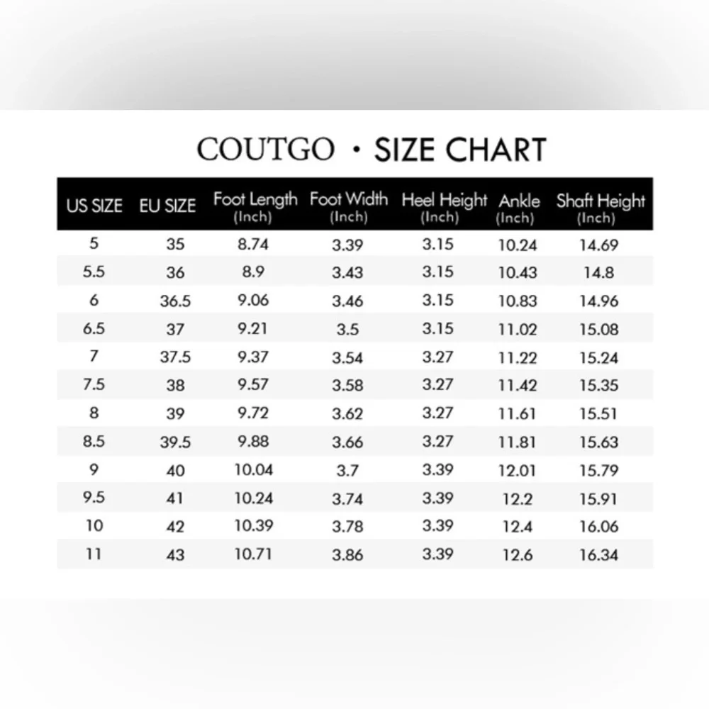 Coutgo New Black Women’s Knee-High Block Heel Square Toe Boots Size:7 - Picture 10 of 10